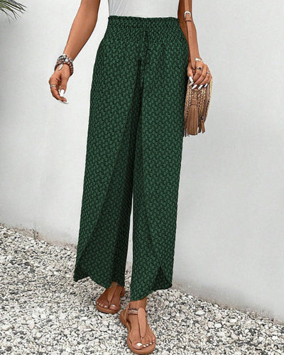 Daniella - Damenhose mit weitem Bein und geometrischem Print