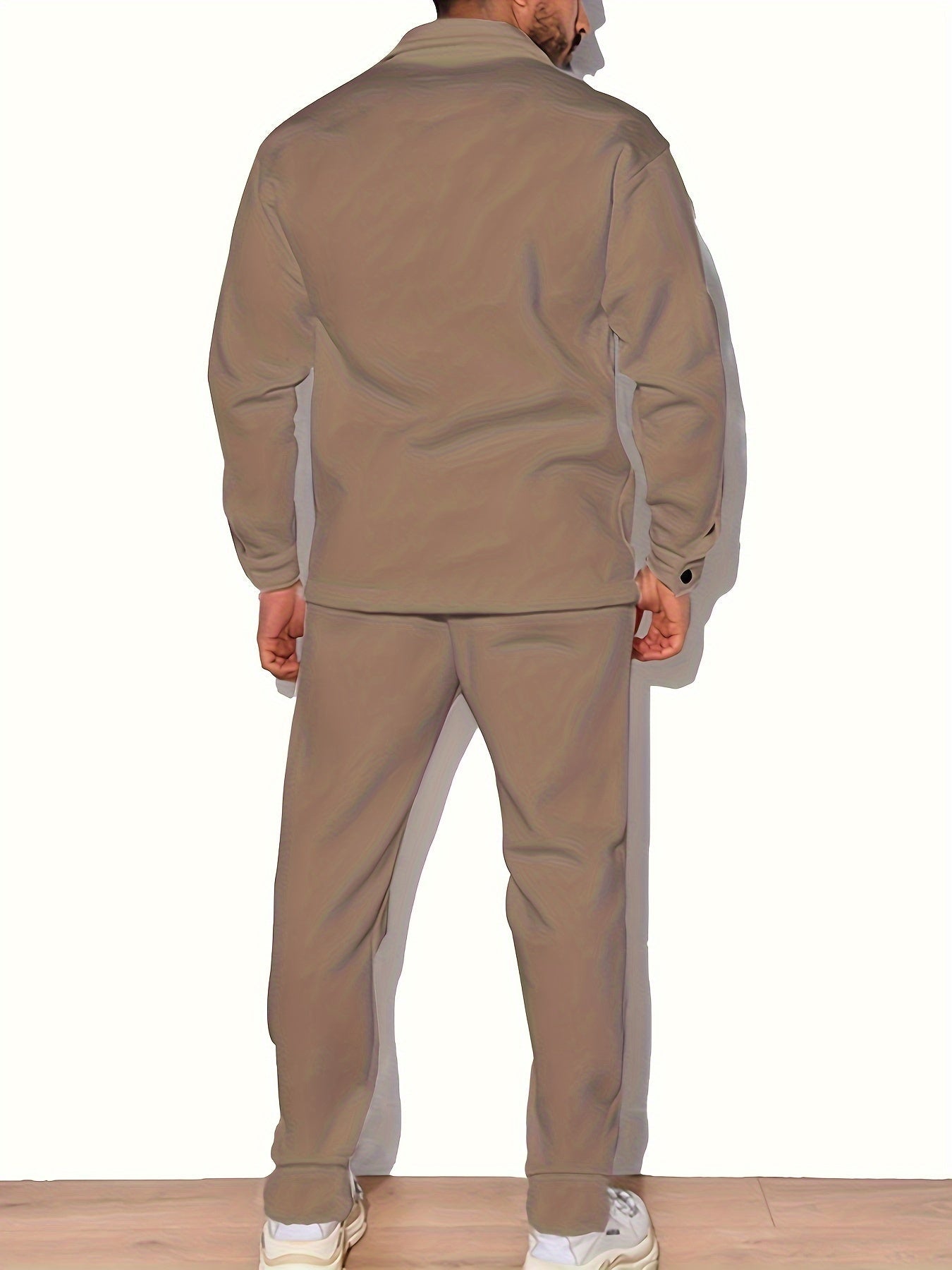 Moderner Unifarbener Trainingsanzug mit Hemd und Hose für Herren | Perfekt für den Alltag