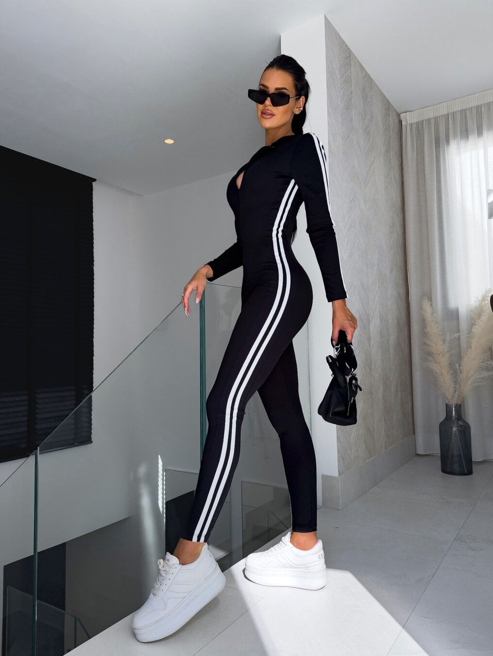 Bequemer Pullover & Jogginghose Mit Streifen Für Damen | Ideal für Herbst/Winter
