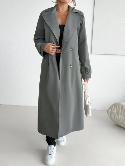 Lässiger einfarbiger Trenchcoat mit Gürtel für Damen | Perfekt für Casual-Tage