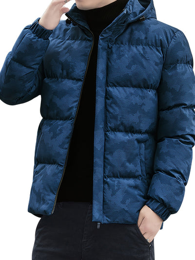 Warme Baumwoll-Camo-Stil Mit Abnehmbarer Kapuze Winterjacke Für Herren | Perfekt für Outdoor-Aktivitäten