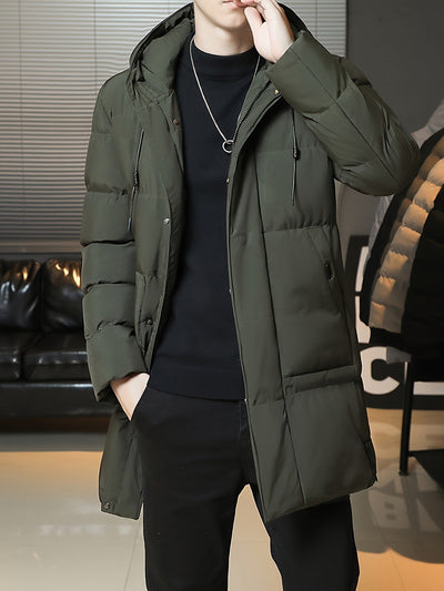 Warme Schwarze Gepolsterte Winterjacke Mit Kapuze Für Herren | Perfekt für Outdoor-Aktivitäten