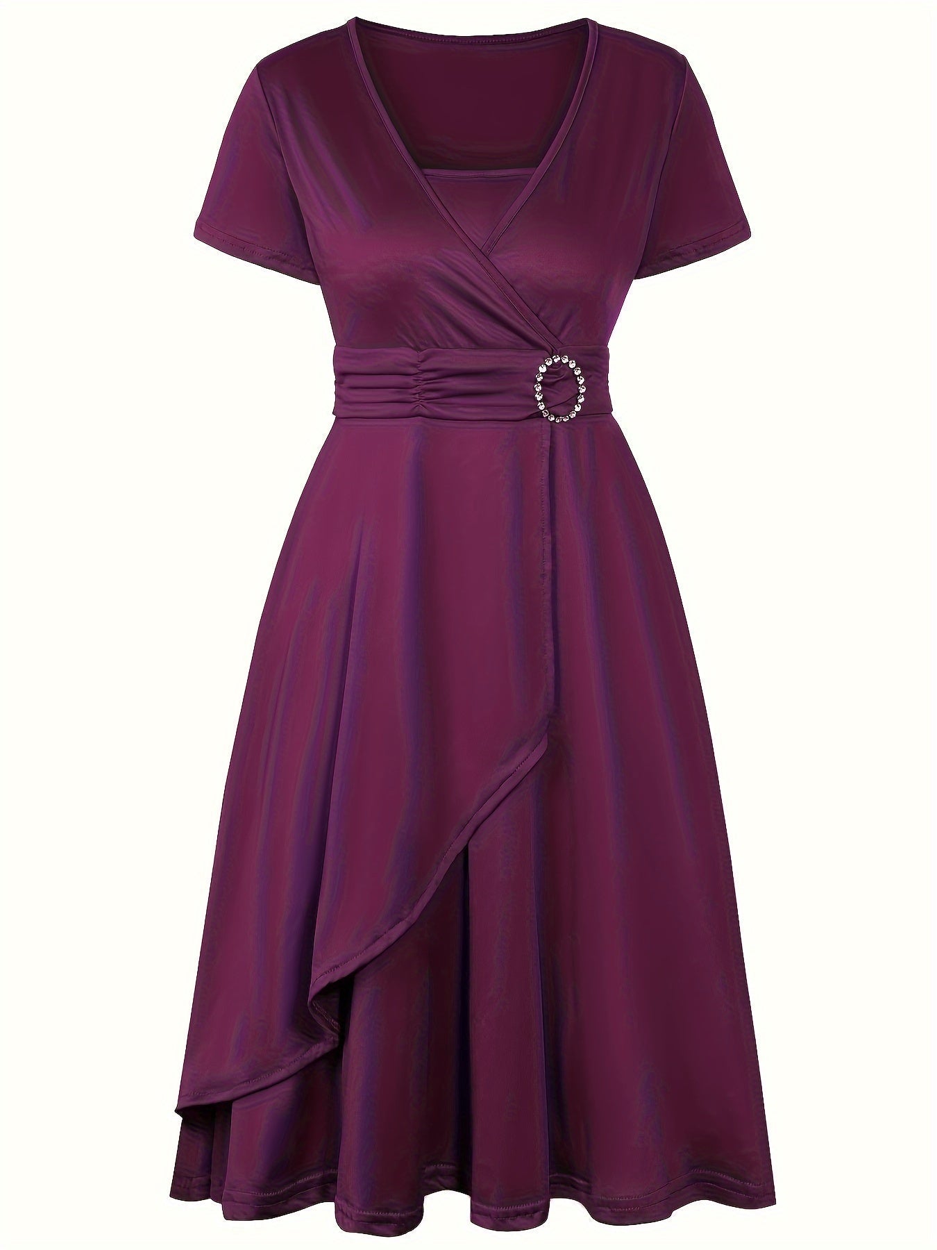 Elegantes Schlankes Strassbesetztes Bindegürtelformelles Kleid Für Damen | Für formelle Anlässe