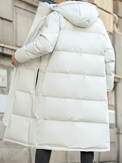 Stilvolle Lange Kapuzen-Daunen-Winterjacke Für Herren | Ideal für Winter