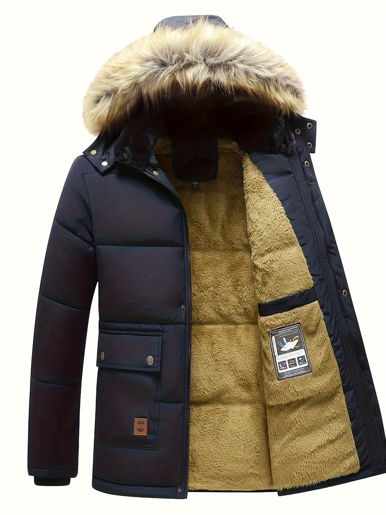 Warme Reißverschluss Gepolsterte Winter Jacke Für Herren | Perfekt für Outdoor-Aktivitäten