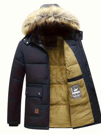 Warme Reißverschluss Gepolsterte Winter Jacke Für Herren | Perfekt für Outdoor-Aktivitäten