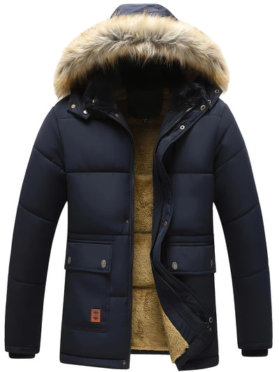 Warme Reißverschluss Gepolsterte Winter Jacke Für Herren | Perfekt für Outdoor-Aktivitäten