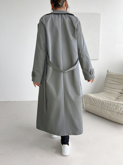 Lässiger einfarbiger Trenchcoat mit Gürtel für Damen | Perfekt für Casual-Tage
