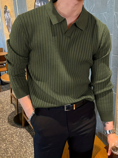 Stylisches Chic Strick-Shirt V-Ausschnitt Baumwolle Sweatshirt für Männer | Ideal für jeden Anlass