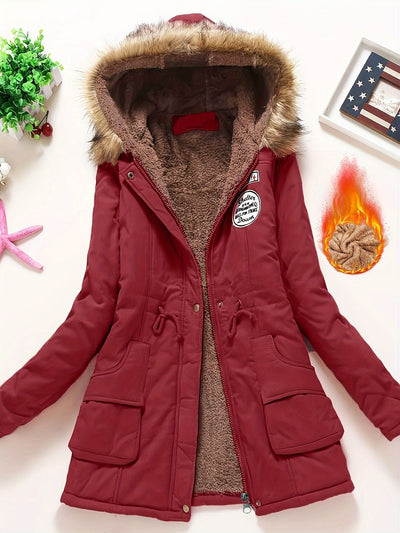 Gemütlicher Fleecegefütterter Kapuzen Wintermantel für Damen | Ideal für Herbst/Winter