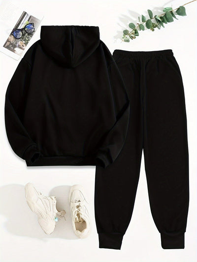 Stilvoller Baumwollpullover & Jogginghose Mit Kapuze Für Damen | Ideal für Herbst/Winter