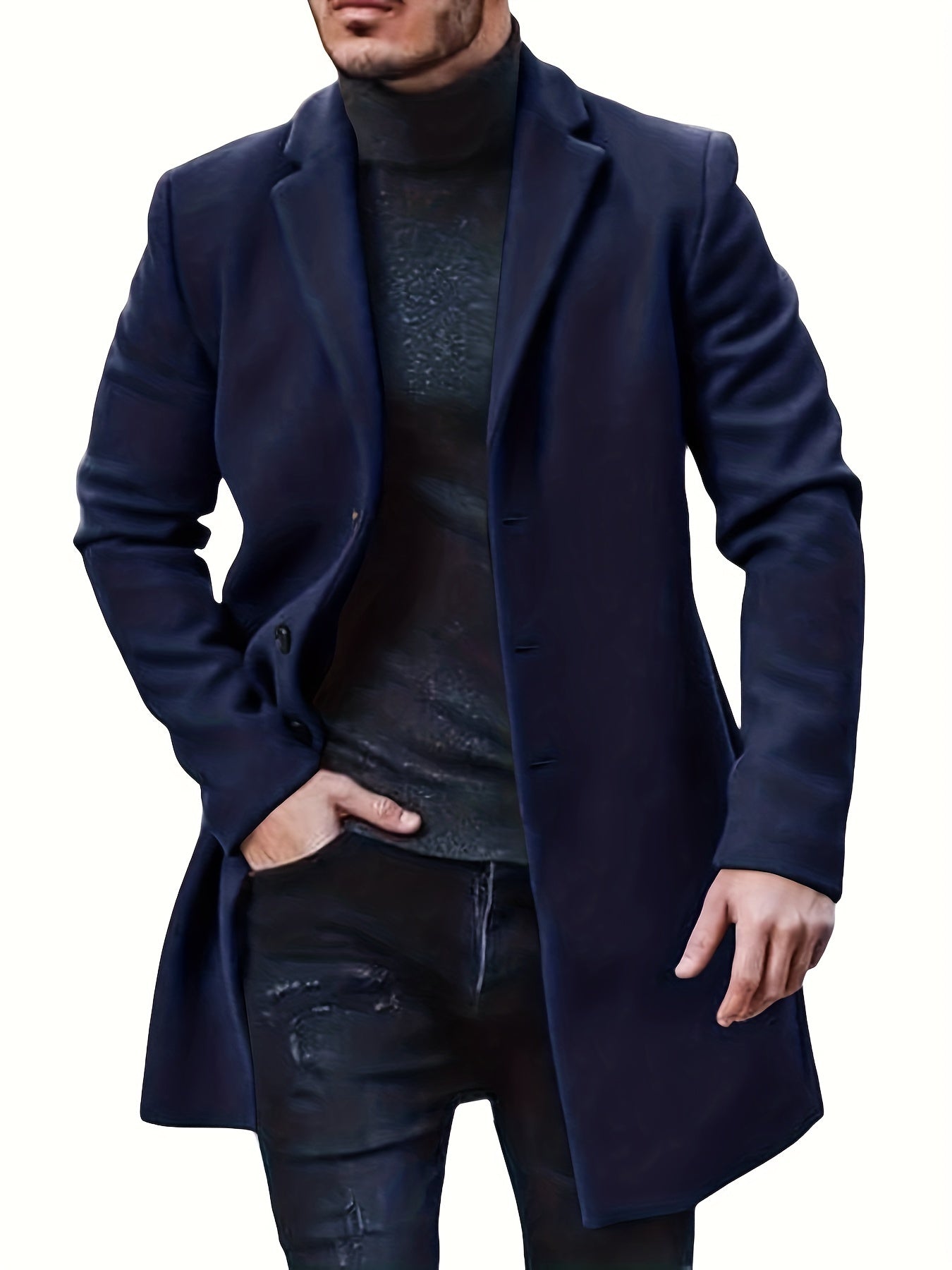 Elegante Einreiher Winterjacke Für Herren | Ideal für Winter