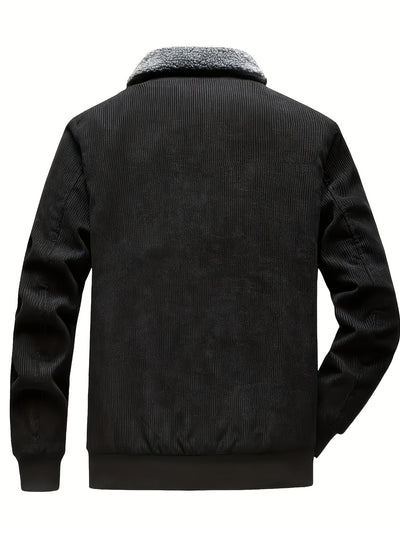 Lässige Mit Etikett Patch Fleece Gefütterte Winterjacke Für Herren | Perfekt für Outdoor-Aktivitäten