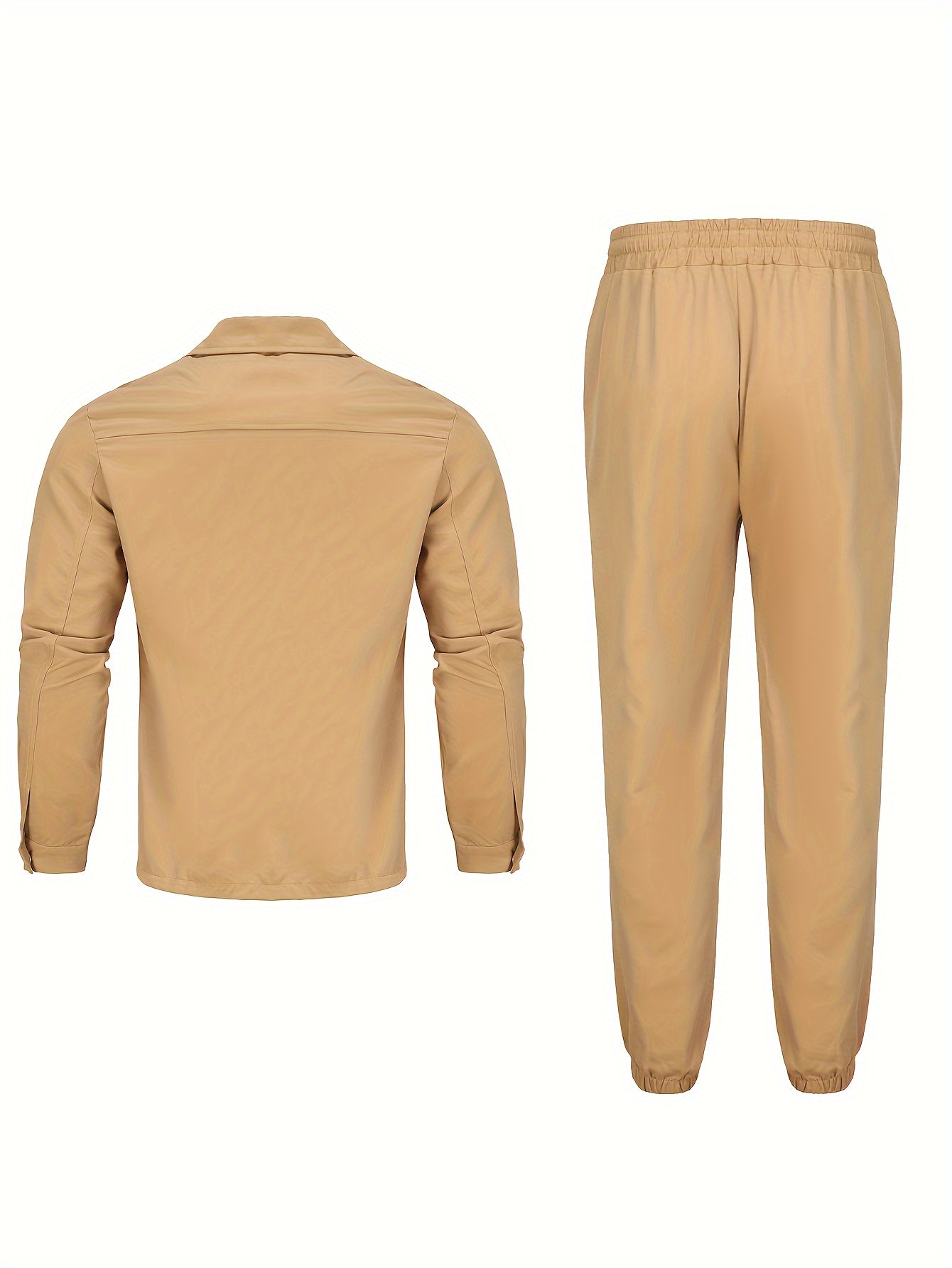 Moderner Langarm-Trainingsanzug mit Reißverschluss, Brusttaschen und Kordelzughose für Herren | Perfekt für Outdoor-Aktivitäten