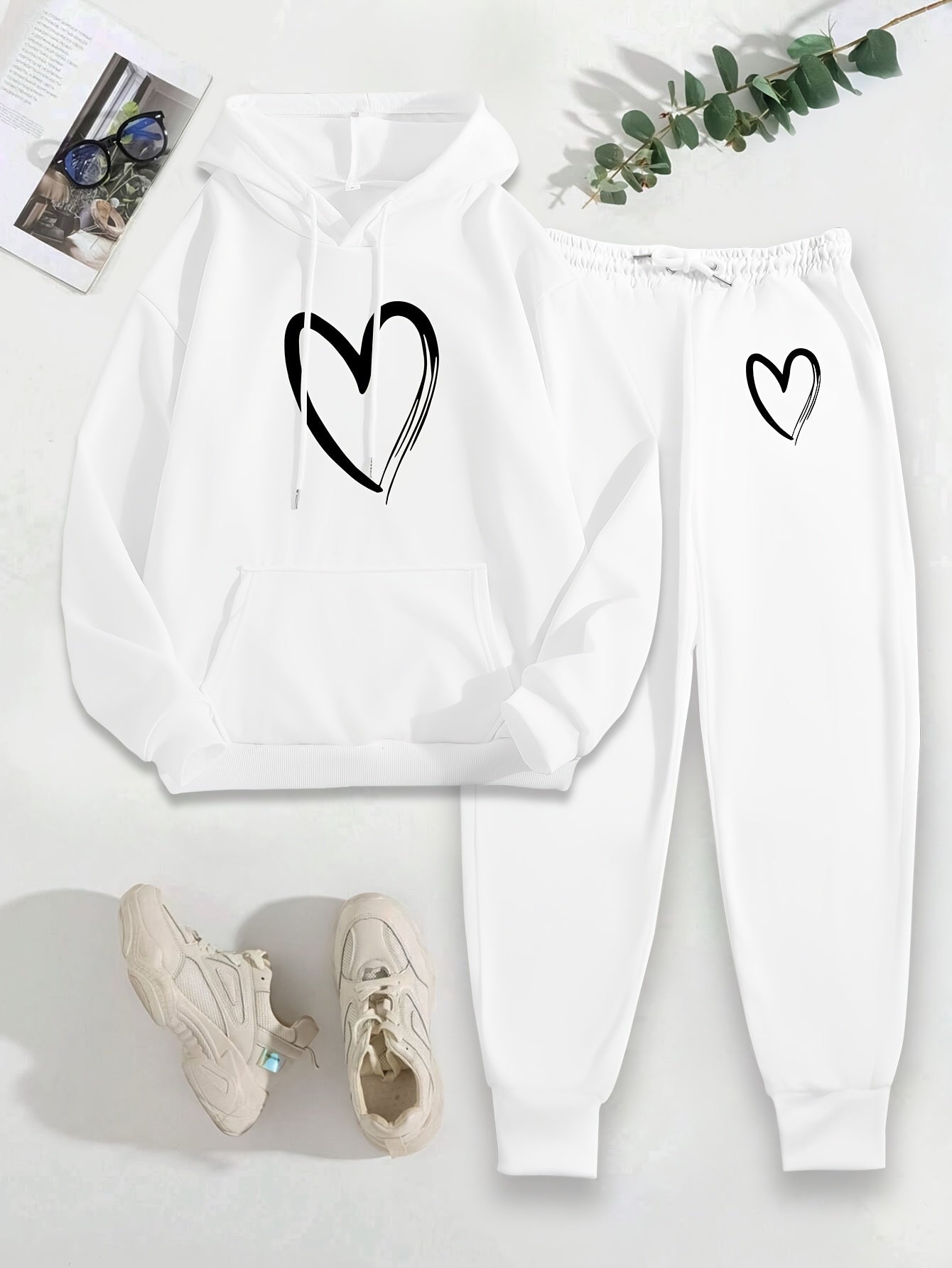 Stilvoller Baumwollpullover & Jogginghose Mit Kapuze Für Damen | Ideal für Herbst/Winter