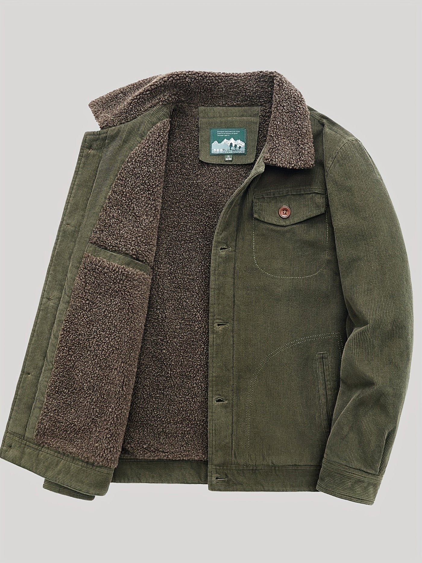 Warme Fleece-Knopf Outdoorjacke Leicht Mit Brusttasche Für Herren | Perfekt für Outdoor-Aktivitäten