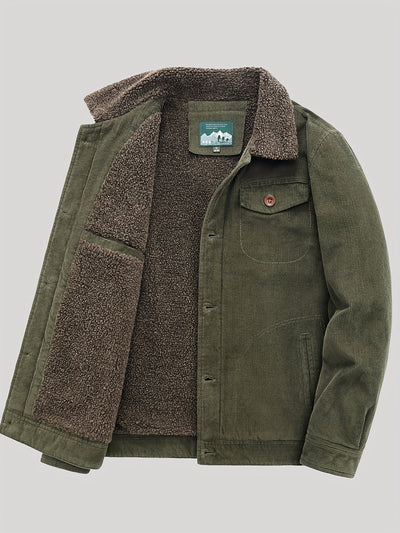 Warme Fleece-Knopf Outdoorjacke Leicht Mit Brusttasche Für Herren | Perfekt für Outdoor-Aktivitäten