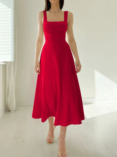 Josephine - Elegantes ärmelloses A-Linien-Midikleid – Zeitloser Chic | Fit-and-Flare Midikleid – Perfekt für jeden Anlass