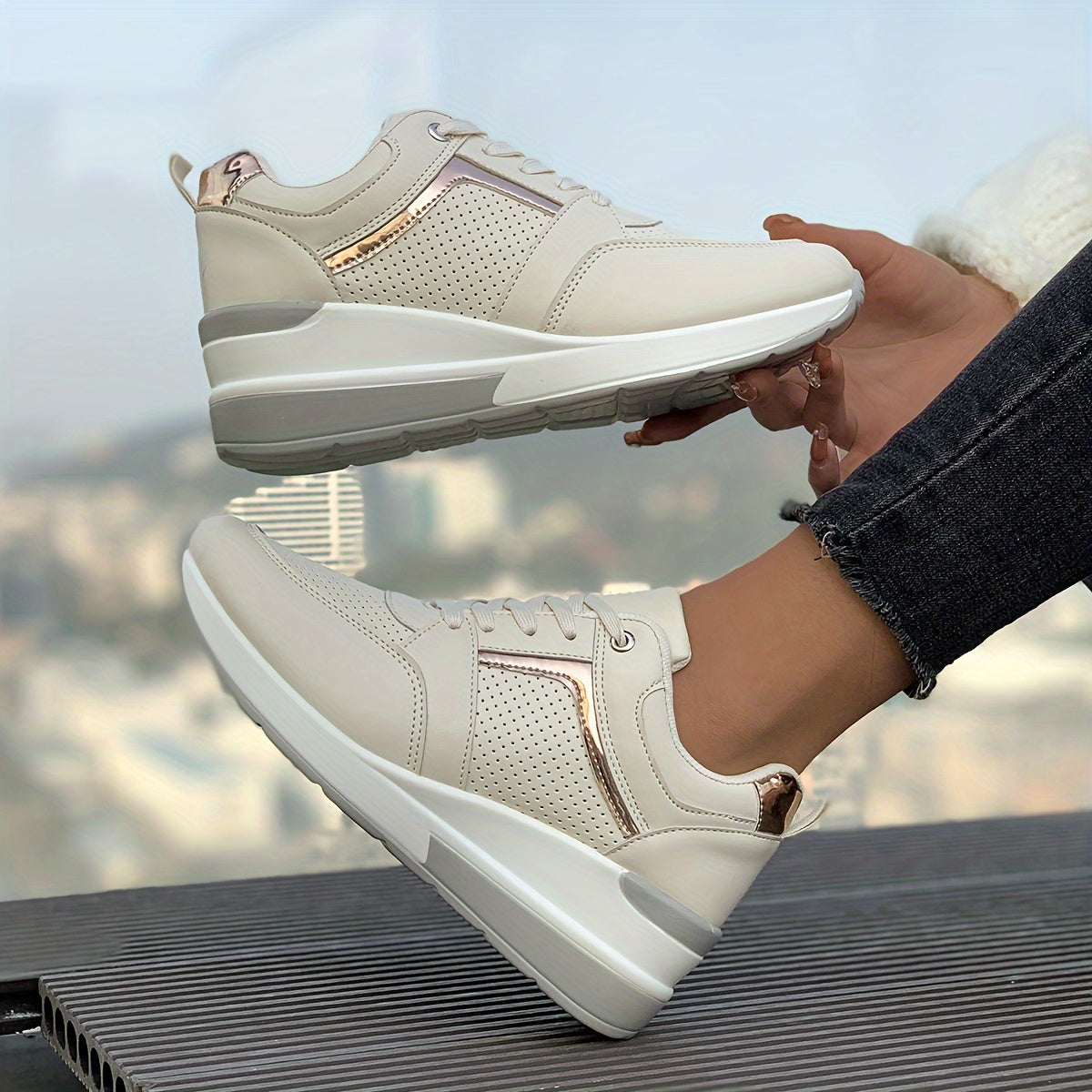 Lässige Einfarbige Freizeitsneaker für Damen | Perfekt für lässige Tage