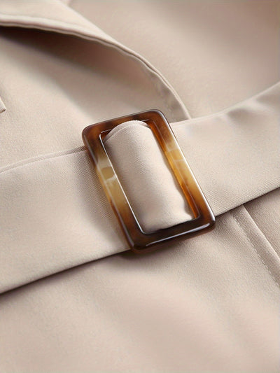 Eleganter Trenchcoat in Uni-Farbe mit langen Ärmeln für Damen | Ideal für jede Jahreszeit