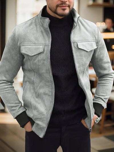 Stilvolle Einfarbige Warme Fleece Bedruckte Winterjacke Für Herren | Perfekt für Outdoor-Aktivitäten