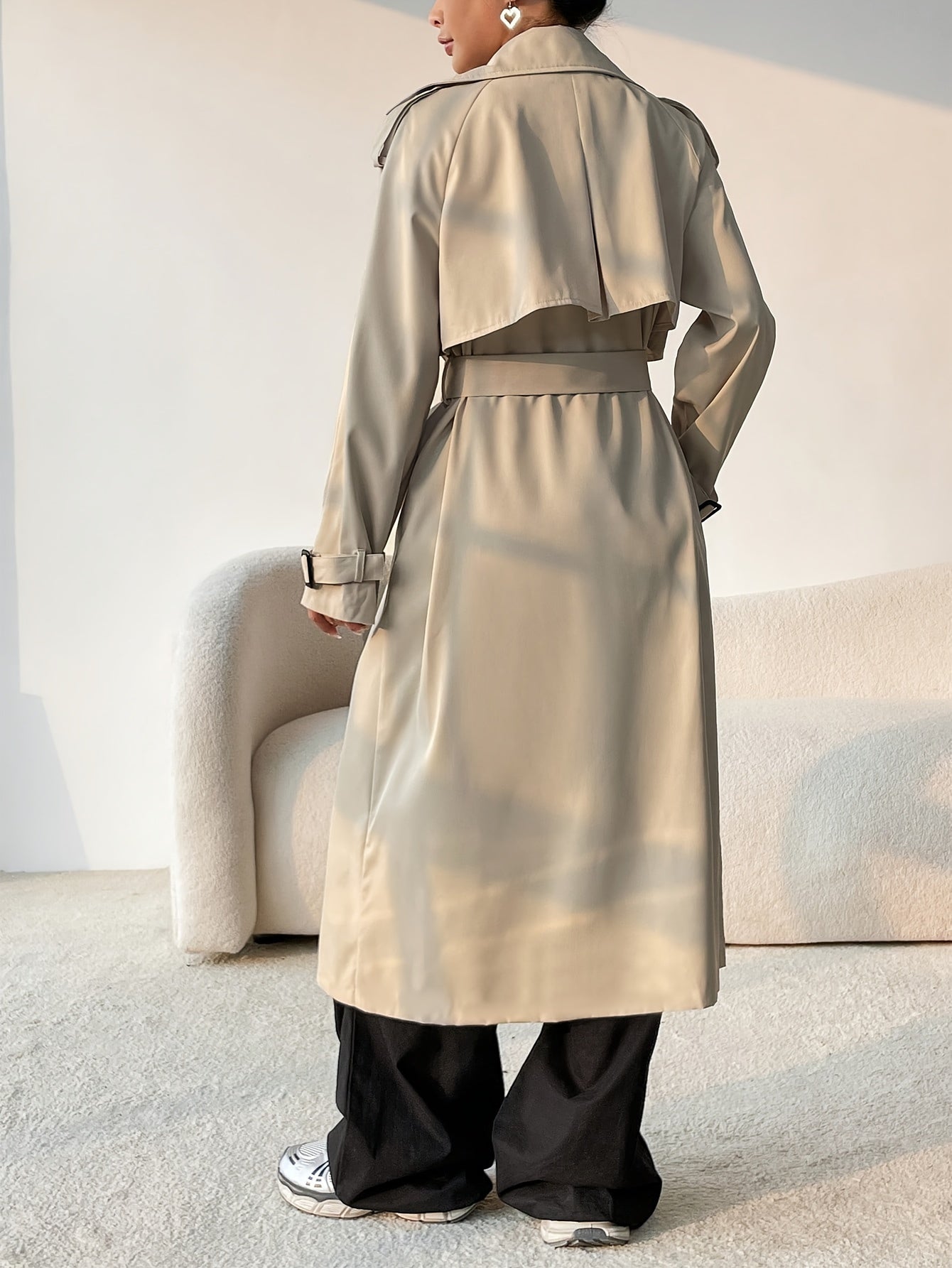 Stilvoller Trenchcoat mit Gürtel und mittellangem Design für Damen | Perfekt für formelle Anlässe