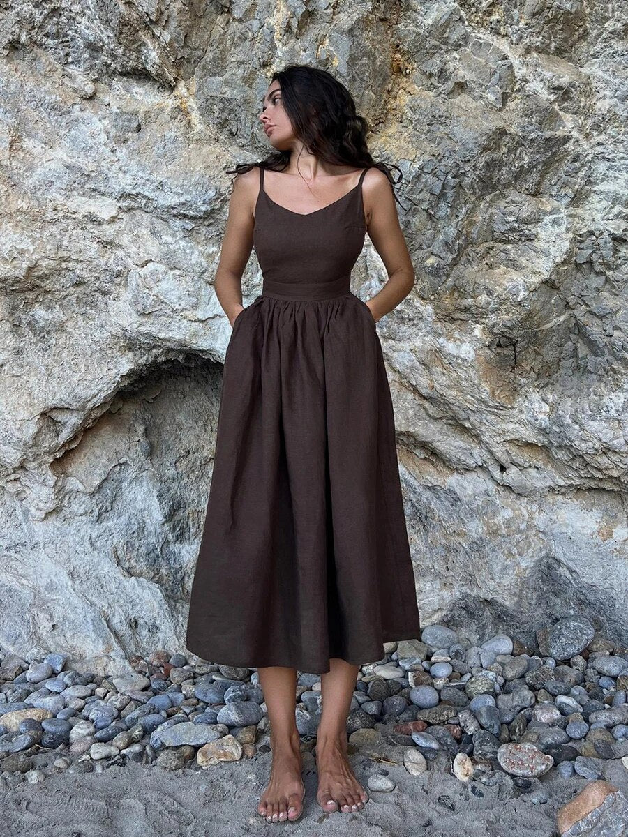 Cherry - Elegantes Rückenfreies Kleid Damen Schic