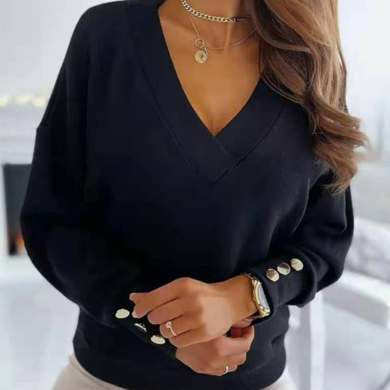 Winter Baumwollpullover V-Ausschnitt Für Damen | Perfekt für kalte Wintertage