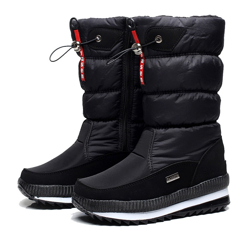 Winterschuhe Damen | Mittelhoch mit Vorderem Reißverschluss