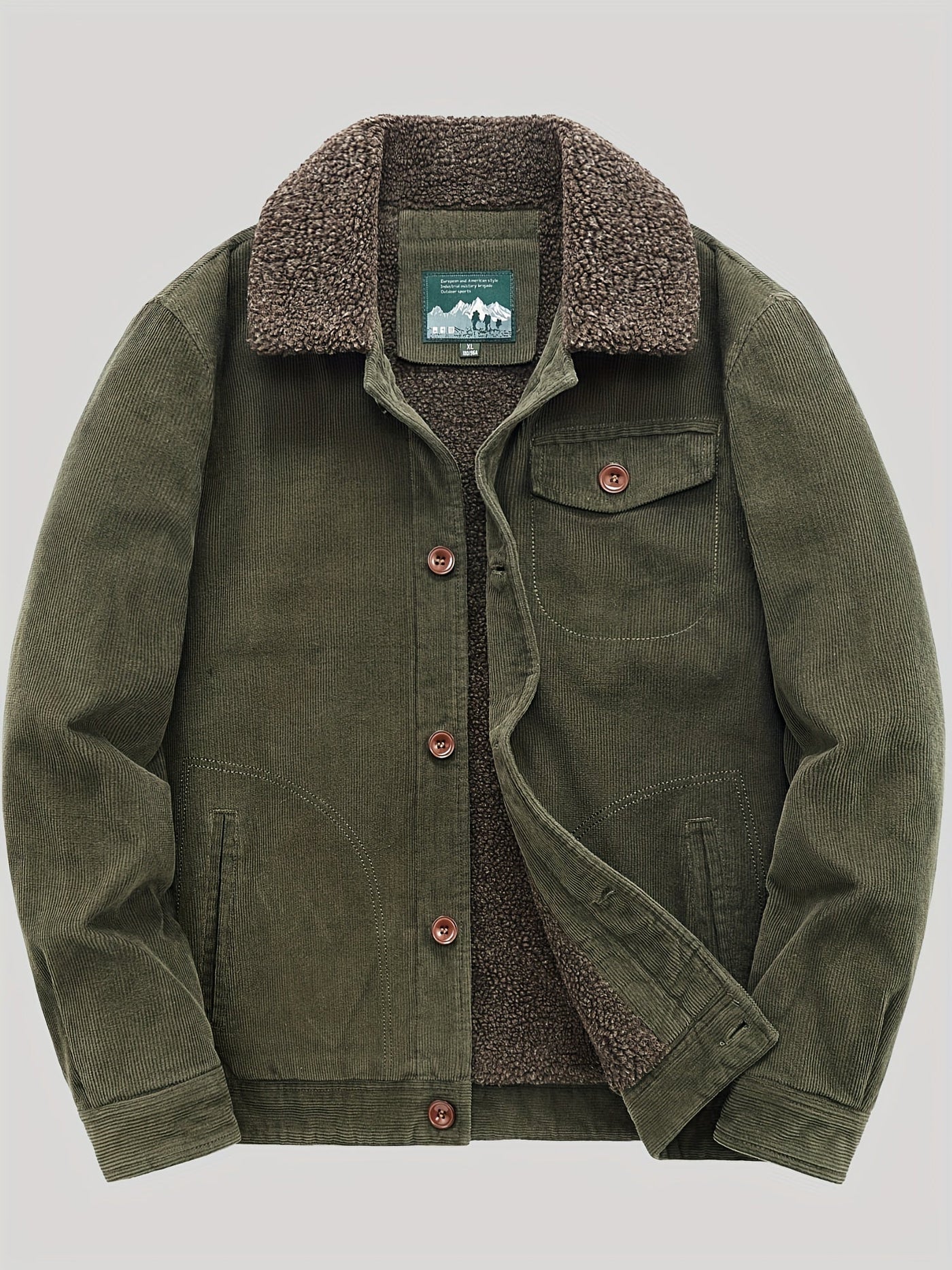 Warme Fleece-Knopf Outdoorjacke Leicht Mit Brusttasche Für Herren | Perfekt für Outdoor-Aktivitäten