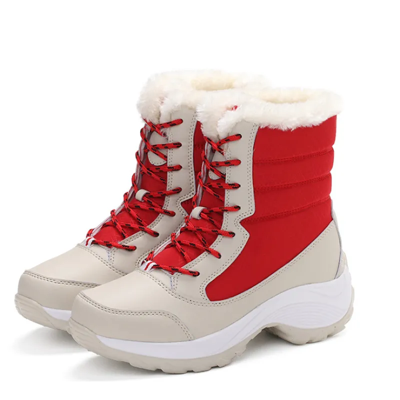 Wasserdichte Damen-Winterstiefel mit Kunstfellfutter – Warm, Rutschfest und Robust für kalte Tage