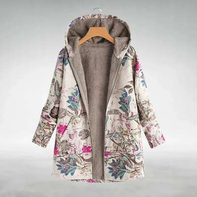 Gemütliche Patchwork-Kapuzenjacke für Frauen
