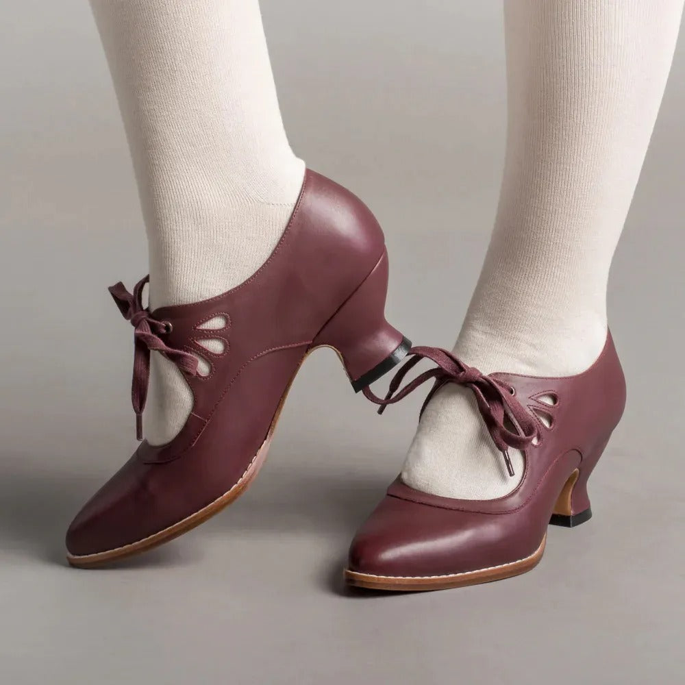 Dellia - Elegante Damen Retro Schuhe Niedriger Absatz