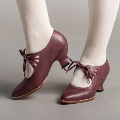 Dellia - Elegante Damen Retro Schuhe Niedriger Absatz