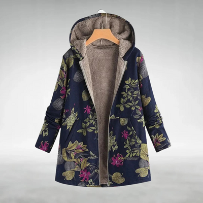 Gemütliche Patchwork-Kapuzenjacke für Frauen
