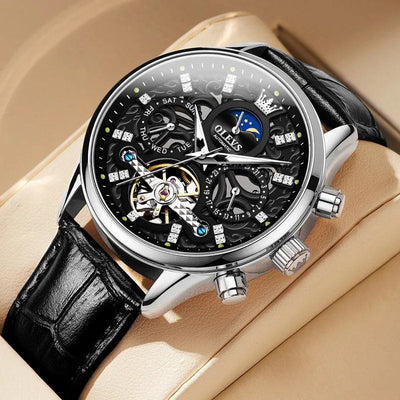 van Baerle® - Mechanische Automatikuhr mit Lederarmband
