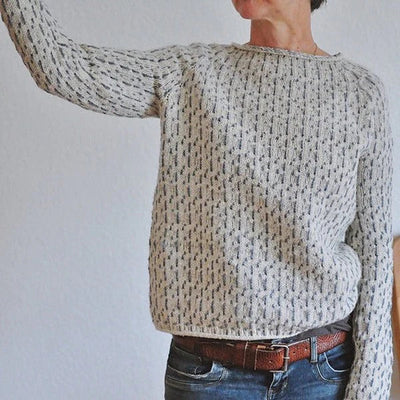 Eleganter Gestrickter Baumwoll O-Ausschnitt Pullover Für Damen | Perfekt für lässige Tage