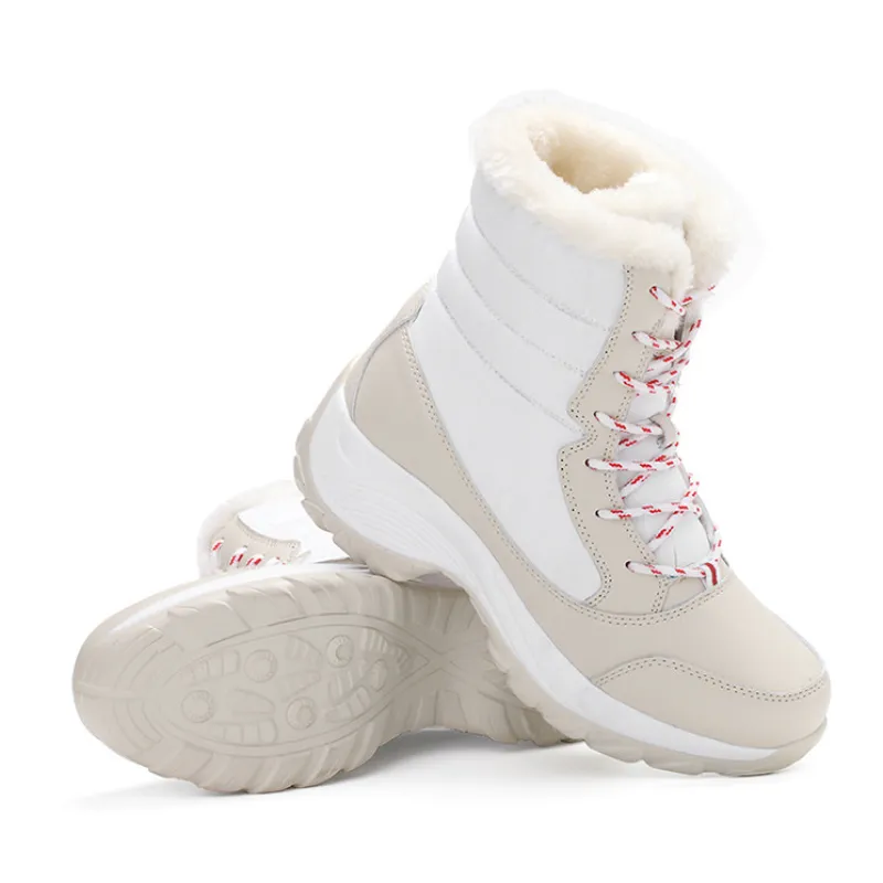Wasserdichte Damen-Winterstiefel mit Kunstfellfutter – Warm, Rutschfest und Robust für kalte Tage