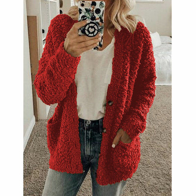 Teddy Damen Fleecejacke Mit Kapuze | Flauschiger Wintermantel