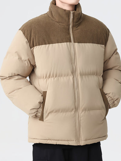 Stilvolle Trendige Colorblock Puffer-Winterjacke Für Herren | Perfekt für Outdoor-Aktivitäten
