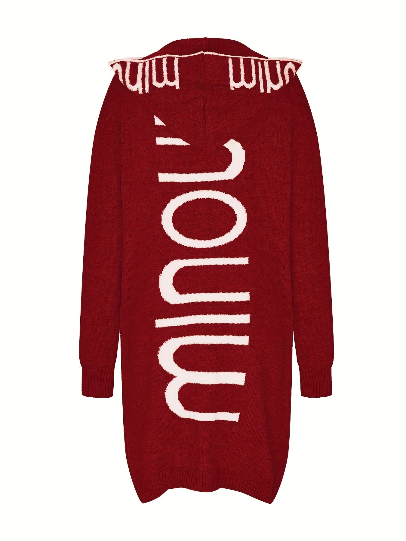 Stilvolle Kapuzen Strickjacke Mit Print Für Damen | Perfekt für Alltag