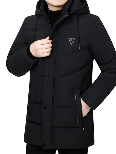 Warme Verdickte Kapuzen Winterjacke Für Herren | Perfekt Für Outdoor-Aktivitäten