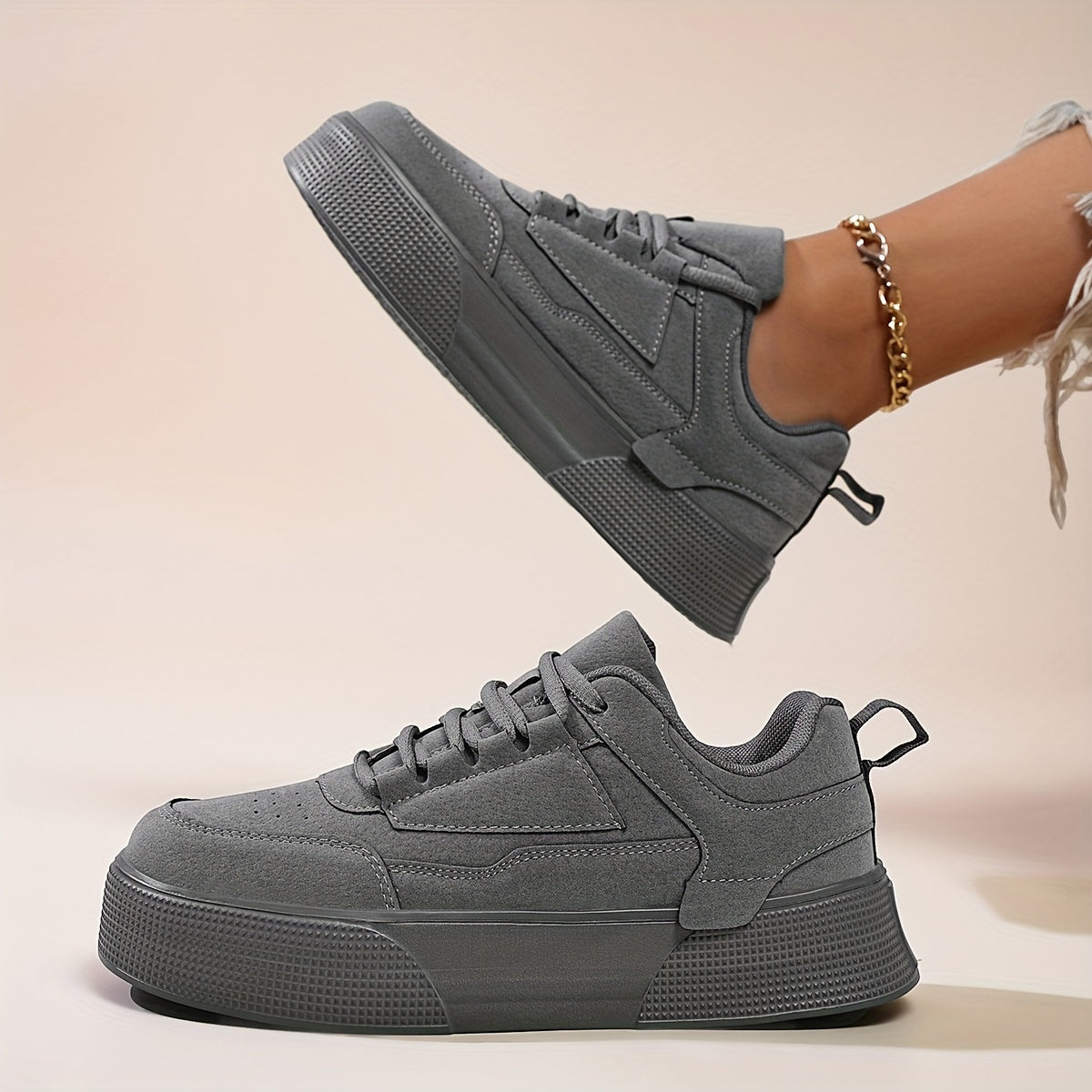 Elegante Damen Sportsneaker mit Frontverschluss in Unifarben | Perfekt für den Alltag