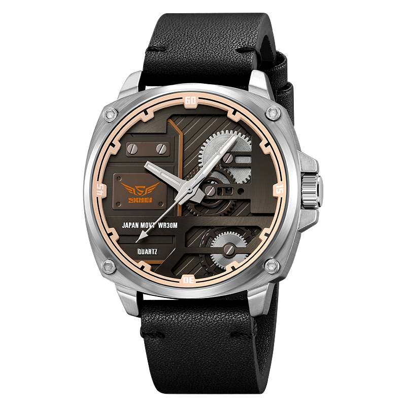 van Baerle® - Quarz Leder Herrenarmbanduhr