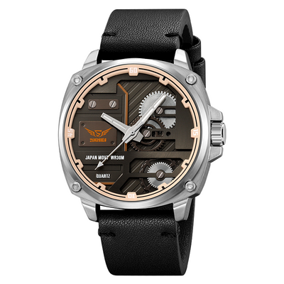 van Baerle® - Quarz Leder Herrenarmbanduhr