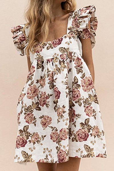 Casandra® | Prinzessinnenkleid mit Patchwork-Print und quadratischem Kragen