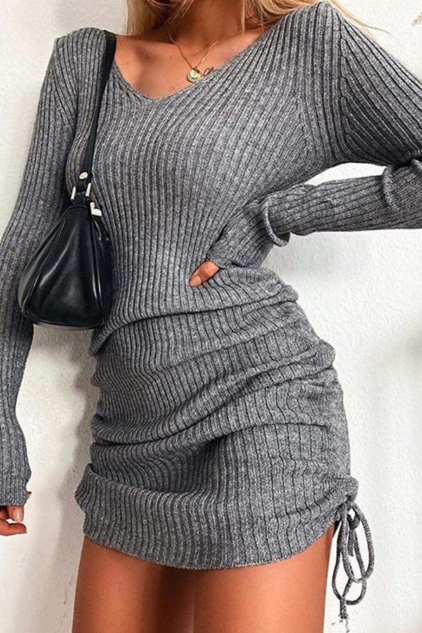 Zadie® | Bleistiftkleid mit V-Ausschnitt und Kordelzug