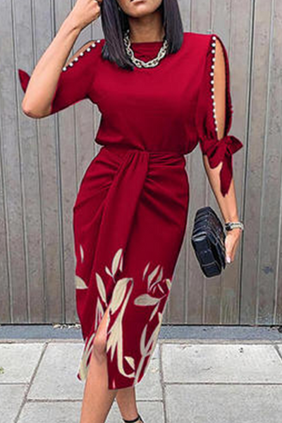 Amelia® | Bedrucktes Kleid mit hoch tailliertem Rock
