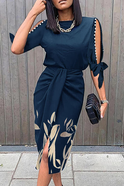 Amelia® | Bedrucktes Kleid mit hoch tailliertem Rock