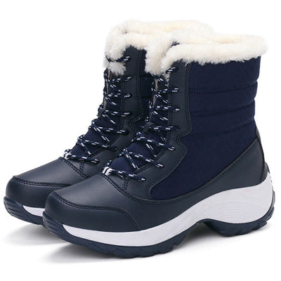 Winterschuhe Damen Stiefel | Mit Schnürung und Runder Kappe